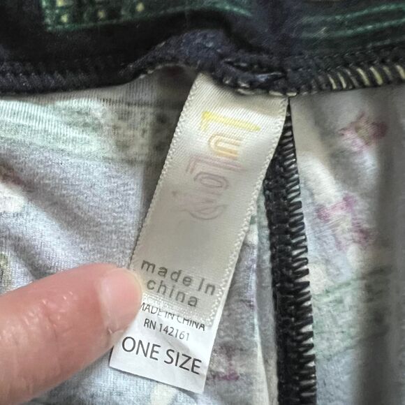 Lularoe Egyptian Cat Navy Blue & Yellow High Rise Leggings Pants OS/One Size - Picture 3 of 4